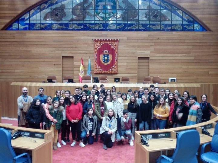 Alumnos del conservatorio en el Parlamento Gallego.