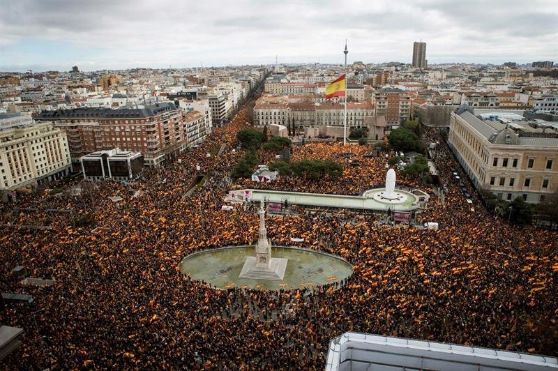 Imagen aérea de la manifestación.