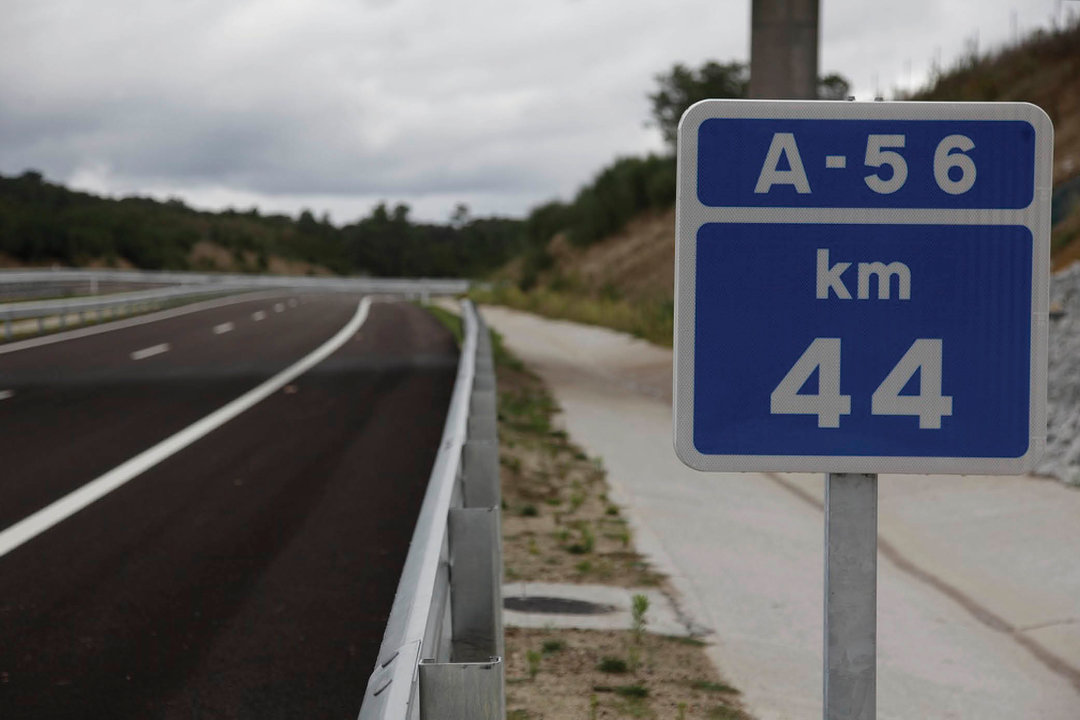 Un tramo de la autovía A-56 en A Barreira, Lugo.