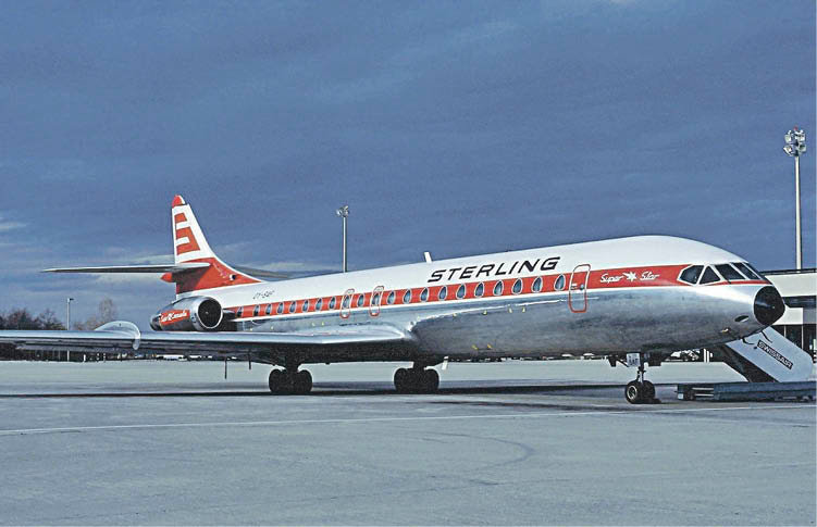 Un avión caravelle de la compañía Sterling Airways igual al siniestrado.