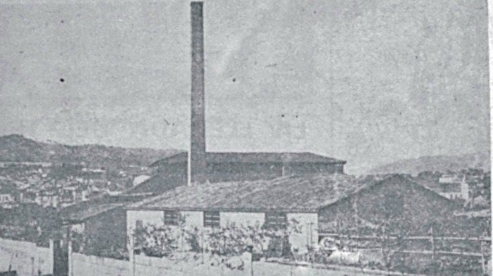 Foto de la fábrica Malingre en O Couto, donde hoy está el edificio que lleva su nombre.