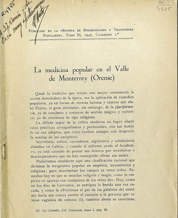 El ejemplar que se guarda en la Biblioteca de la Diputación carece de portada, esta es la primera página.