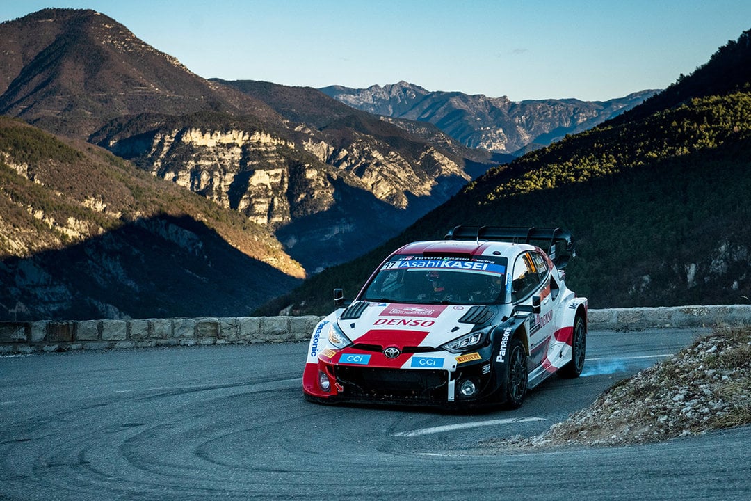 Sebastien Ogier (FRA)  Vincent Landais (FRA) Of team TOYOTA GAZOO RACING WRT  is seen on the performing during the  World Rally Championship Monte-Carlo in Monte-Carlo, Monaco on 20,January // Jaanus Ree / Red Bull Content Pool // SI202301200672 // Usage for editorial use only //