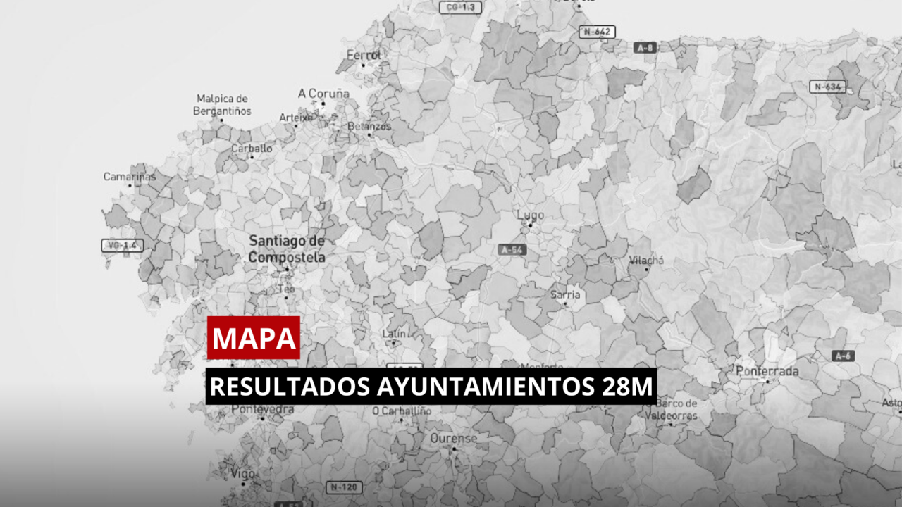 Mapa de resultados de las elecciones municipales en España el 28M