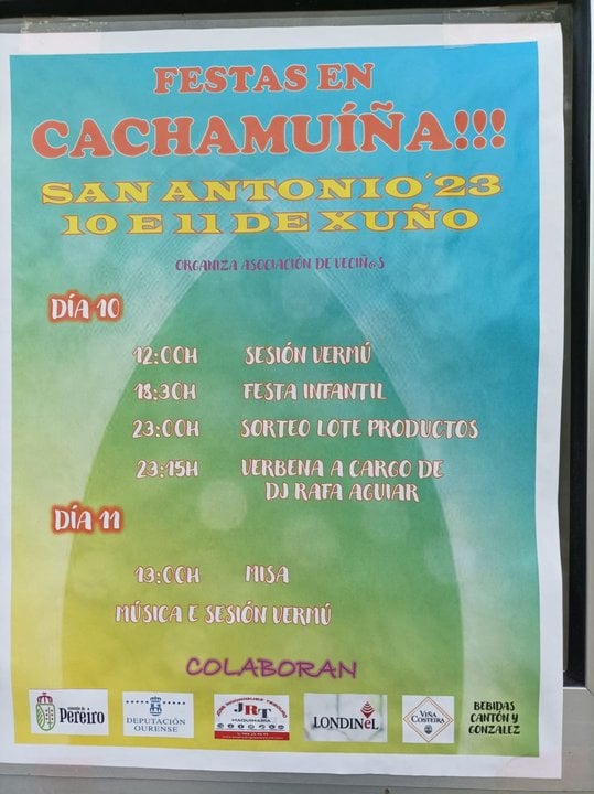Cartel das festas en Cachamuíña