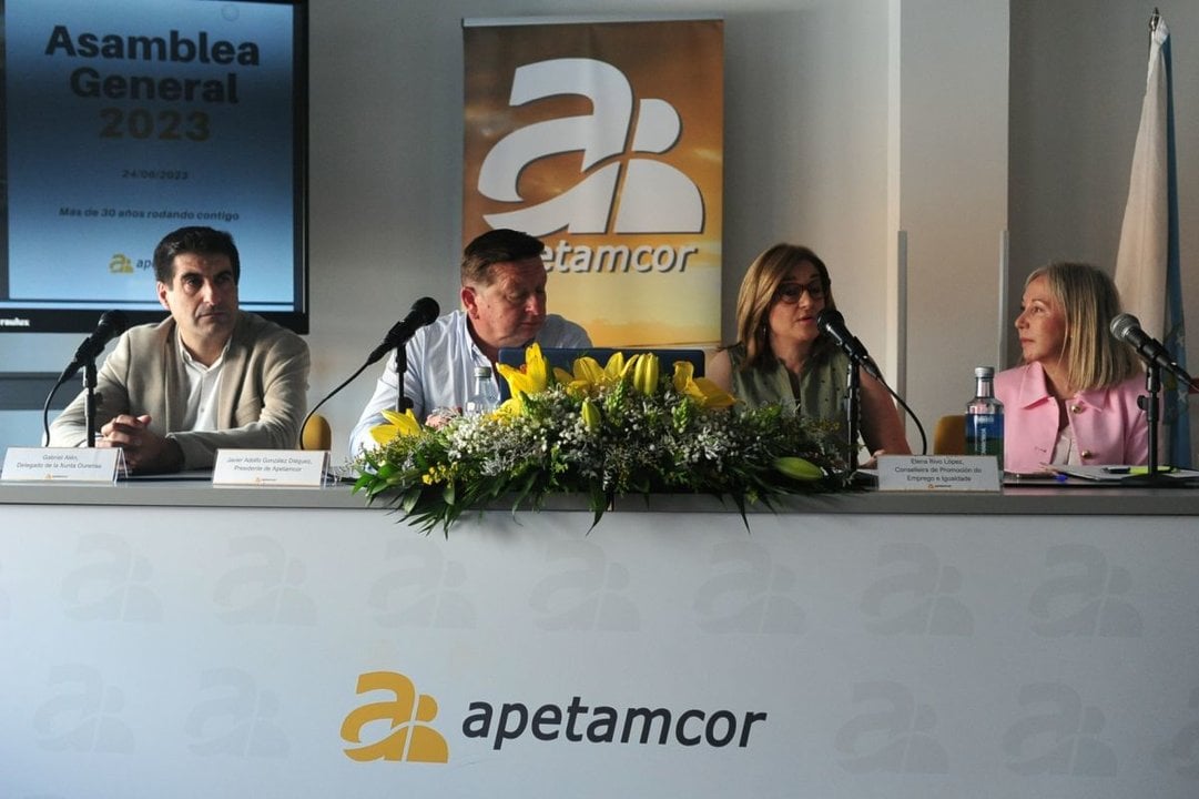 Gabriel Alén, Javier Adolfo González, Elena Rivo y Myriam Otero, ayer, durante la asamblea general de Apetamcor. JOSÉ PAZ