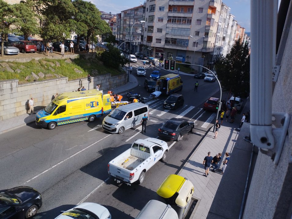 Accidente entre dos motos en Ourense