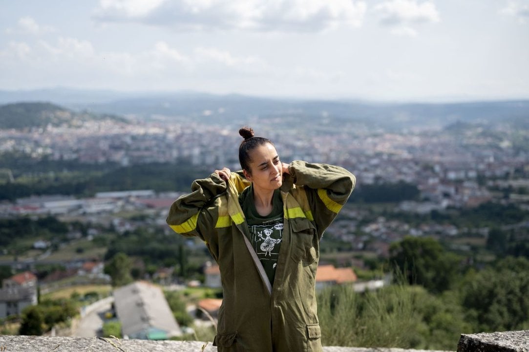 Eva Sotelo, jefa de la brigada antiincendios de O Irixo. 
Fotos Martiño Pinal