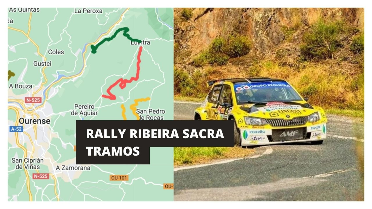 Mapa de tramos del Rally Ribeira Sacra.