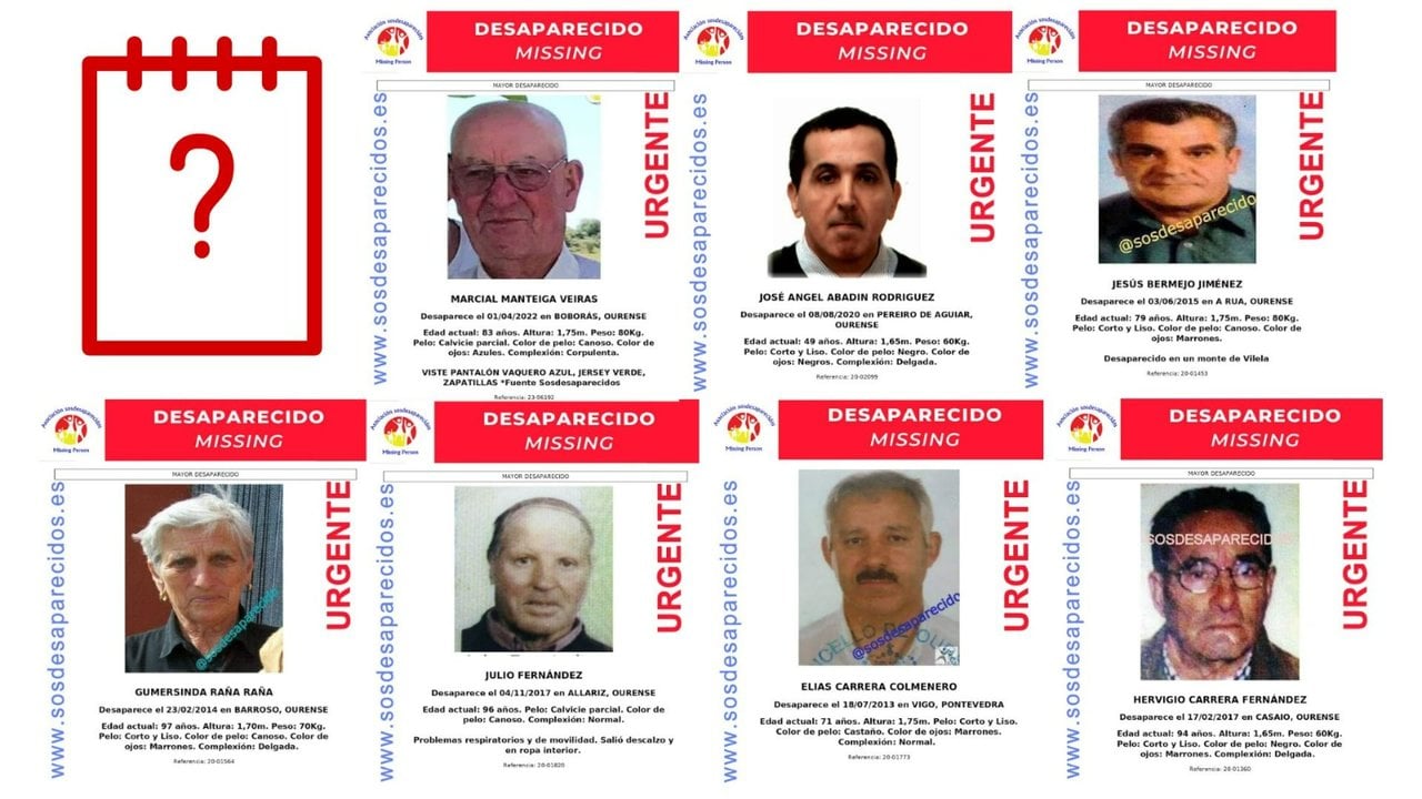 Algunos de los desaparecidos en los últimos años en Ourense