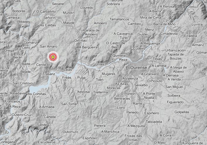 Punto donde se ha registrado el terremoto de este sábado.