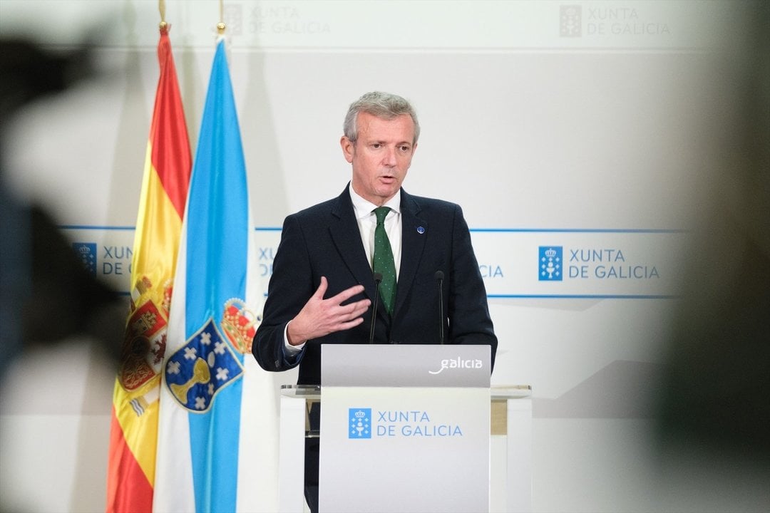 Alfonso Rueda, el pasado 7 de diciembre tras el Consello da Xunta de Galicia (EP).