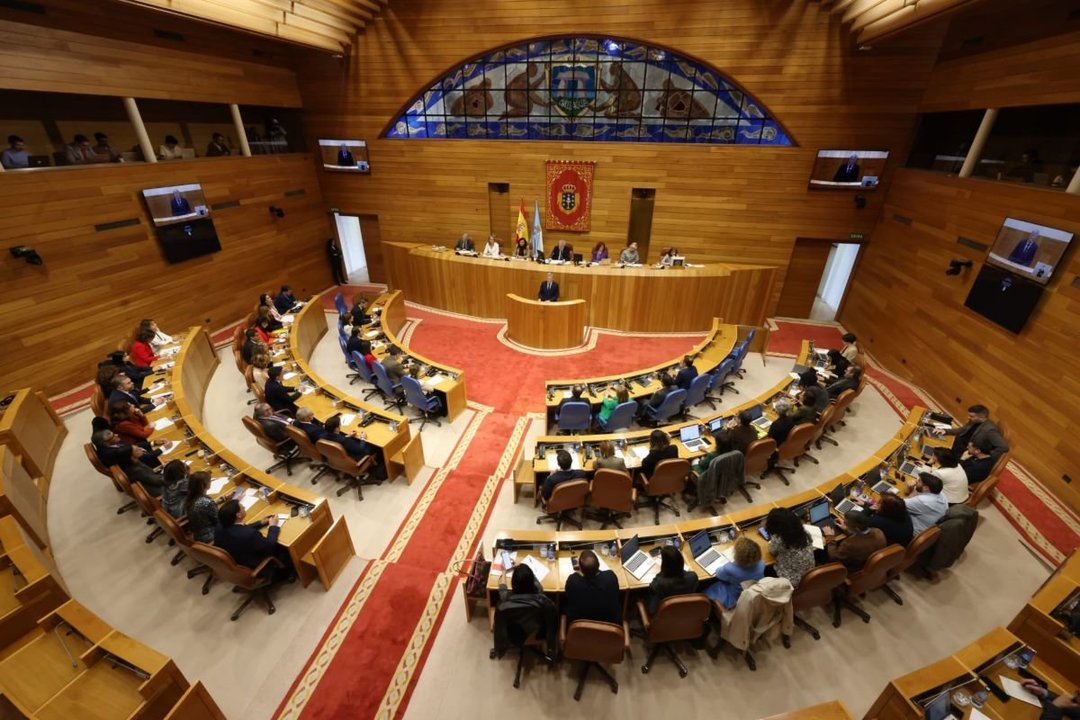 Vista general del Parlamento durante el discurso de Rueda.