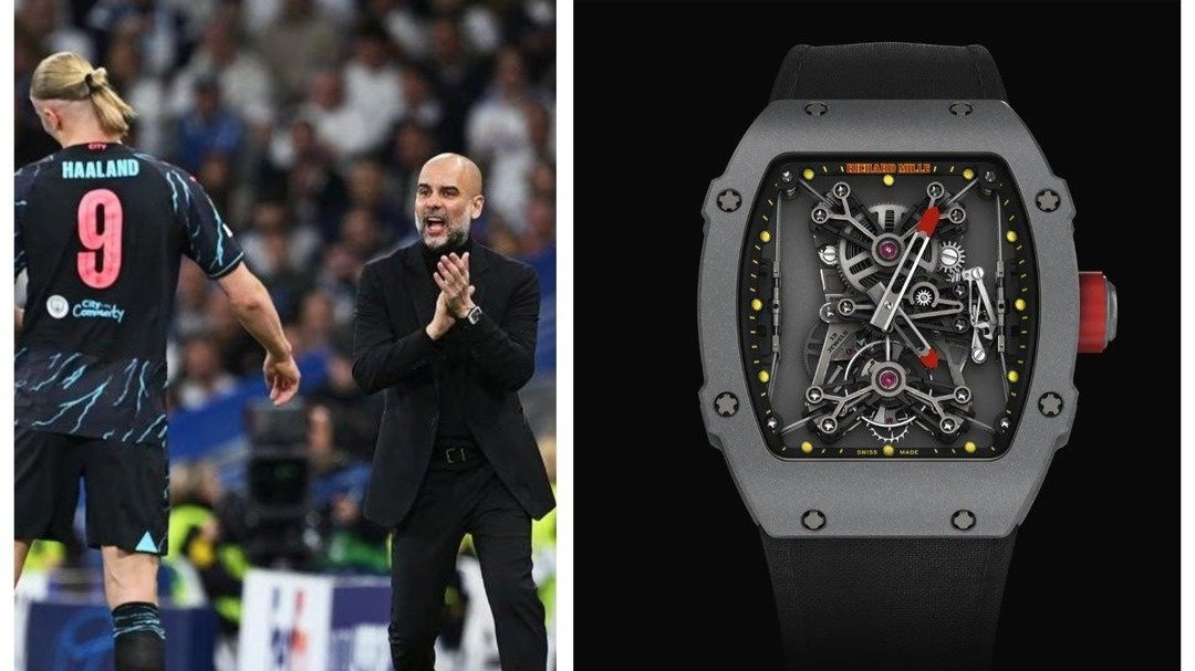 El lujoso reloj que Pep Guardiola lució en el Santiago Bernabéu.