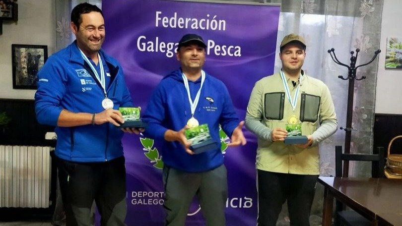 El podio en el Provincial con Viejo (1º), Bolaño (2º) y Badelas (3º).