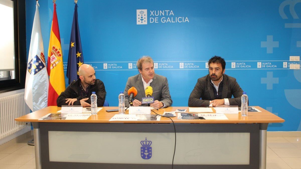 Marcos Vázquez, Manuel Pardo y Juan Anta, en la presentación de Al-Majisti.