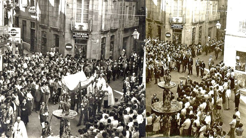 Imágenes de las procesiones del Corpus de antaño, marcadas por su pompa y ceremoniosidad.