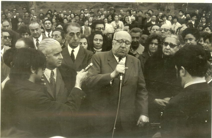 Don Ramón, na homenaxe no Pazo de Trasalba en febreiro de 1972.