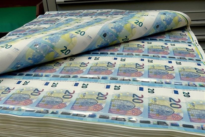 Billetes de 20 euros en la Fábrica Nacional de Moneda y Timbre.