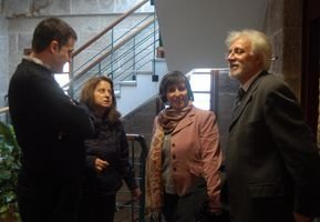 Montes, Áurea Francisco, Ana Luisa Bouza y Ferreiro, en la inauguración del curso.