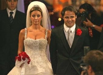 El piloto brasileño de Fórmula Uno Felipe Massa, y su novia