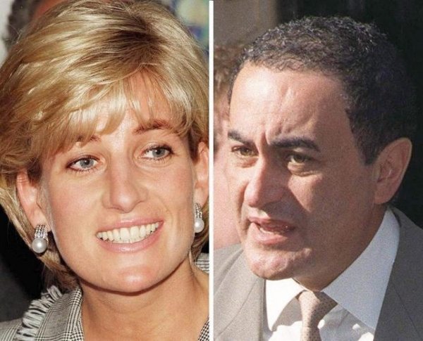 La princesa Diana de Gales y su novio, Dodi Al Fayed