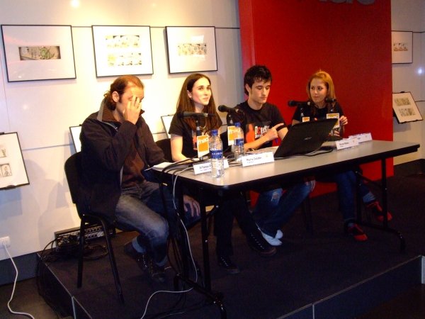 Alfonso Pato, Maria Galdon, Bruno Nieto e Lara Lago na presentación da FNAC