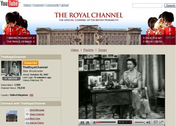 La reina Isabel II abre un canal en YouTube