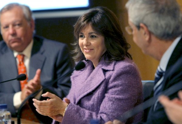 Rosa Mª García, presidenta de Microsoft Ibérica, junto a Touriño.
