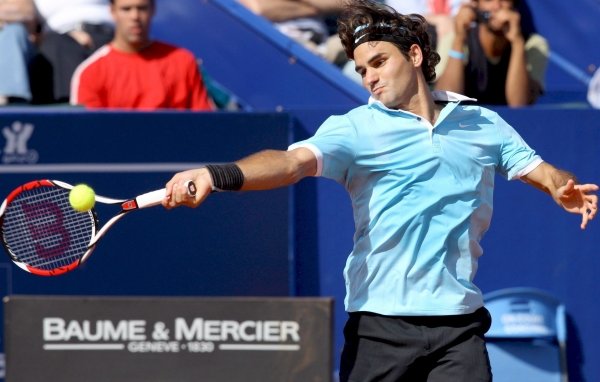Federer durante el partido.