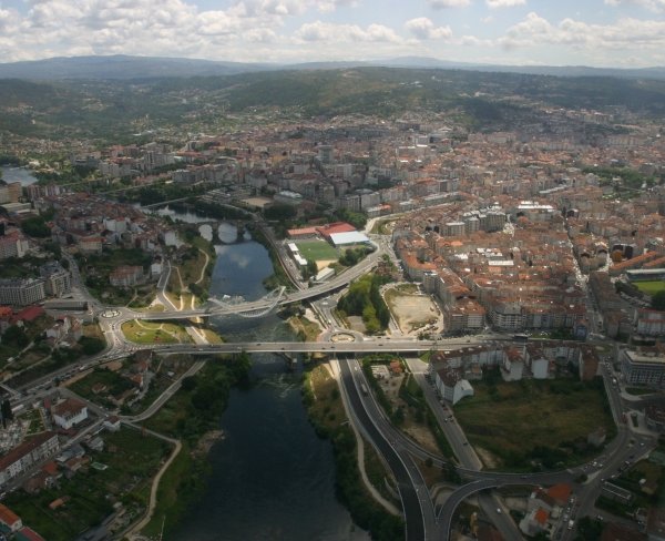 Vista aérea de la ciudad de Ourense 