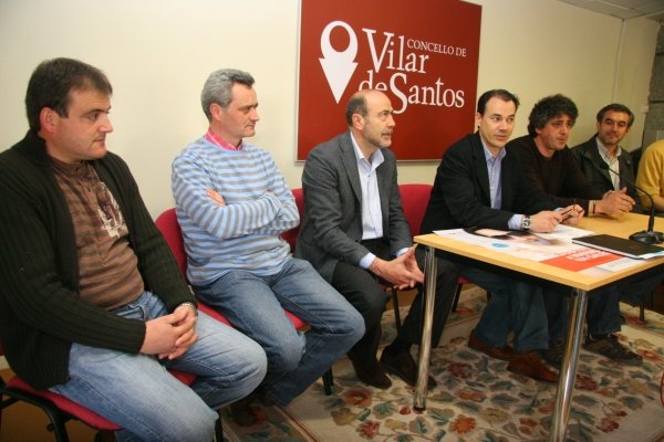 Amador Díaz, Xavier Oviedo, Francisco García, Xardón, Pérez Bouza y Xaquín Rodríguez. (Foto: Xesús Fariñas)