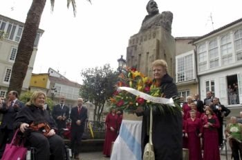 La tataranieta de Manuel Curros Enríquez, Miriam Gilbertson.