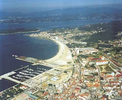 Vista aérea de Vilagarcía de Arousa.