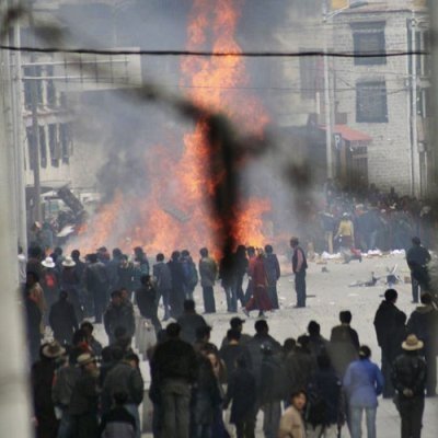 Imagen de la revuelta en el Tibet.