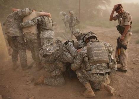 Soldados estadounidenses heridos en Irak.
