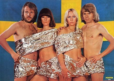 El grupo sueco ABBA, en un poster de la época.