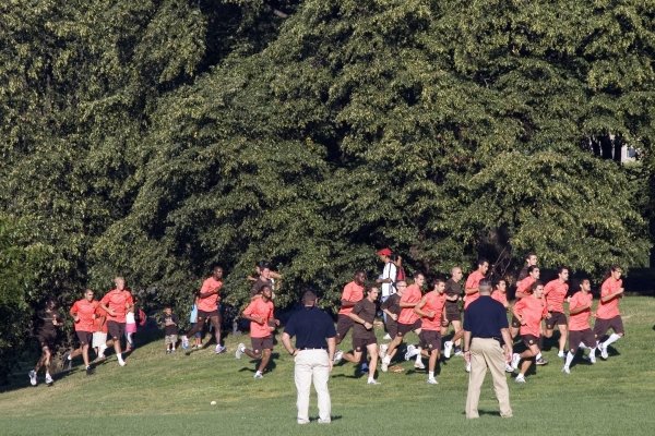 Los jugadores realizaron un entrenamiento en Central Park.