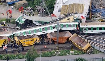 Vista aérea del accidente de tren