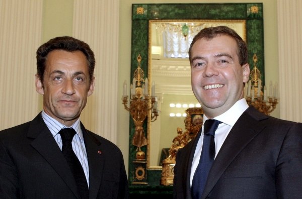  Nicolas Sarkozy y Dmitri Medvédev, durante su reunión.