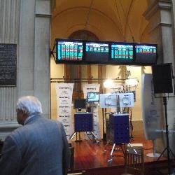 Imagen del interior de la Bolsa en Madrid.