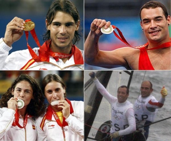Nadal consigue el oro en tenis, Deferr plata en suelo, Ruano y Medina en dobles femenino y Martínez y Fernández en 49er (Foto: EFE)