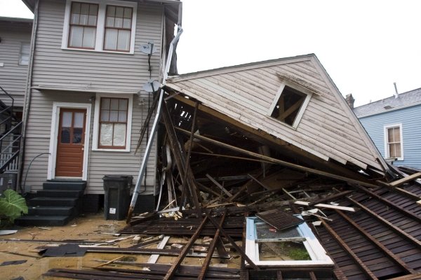Vista de una casa destrozada tras el paso del huracán Gustav.