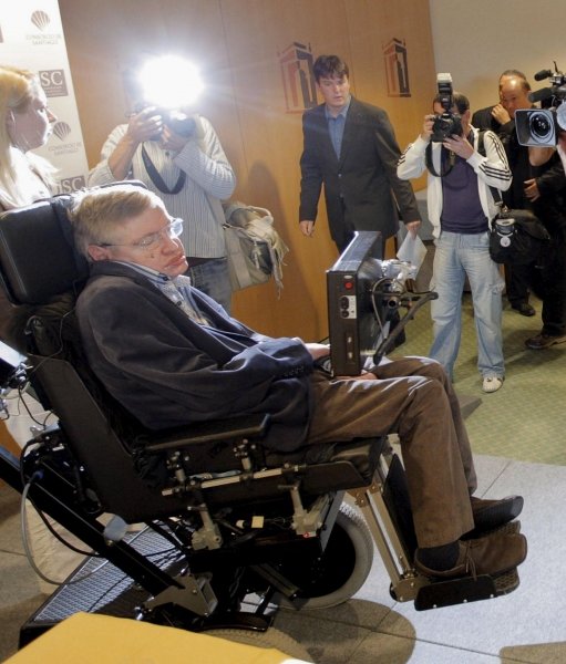 Stephen Hawking, en Santiago. (Foto: Lavandeira Jr.)