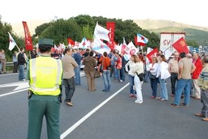 Manifestación de los trabajadores en Quiroga el pasado 12 de septiembre