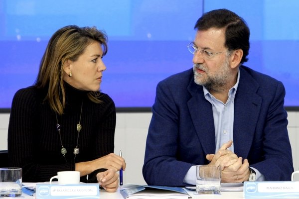 María Dolores de Cospedal y Mariano Rajoy, durante la reunión del PP. (Foto: Ballesteros)