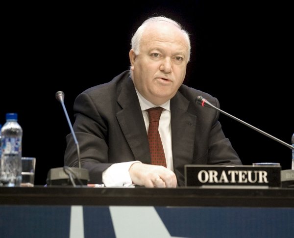 Miguel Ángel Moratinos, durante la asamblea. (Foto: Kai Försterlang)