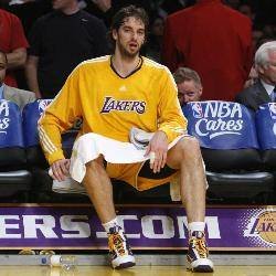 El jugador español de Los Ángeles Lakers, Pau Gasol.