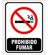 Cartel con la prohibición de fumar.