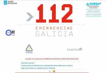 Página web del Centro de Atención de Emerxencias-112 Galicia.